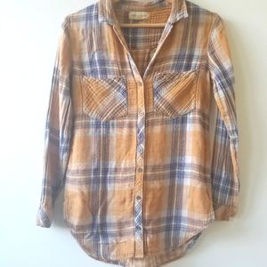 Cloth & Stone Plaid Flannel Anthropologie XS